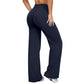 Gros plan sur la taille haute d'un pantalon de yoga ample