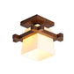 Plafonnier minimaliste en bois avec lumière douce