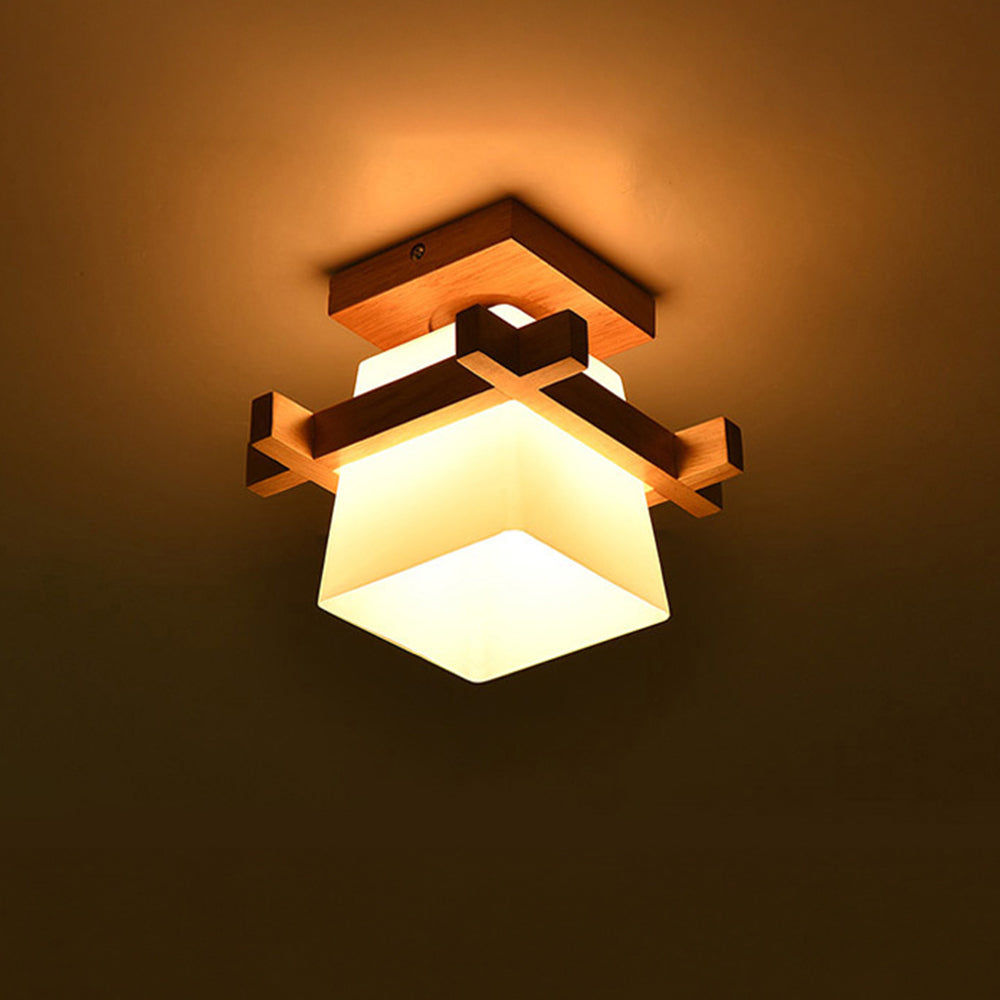 Installation de la lampe de plafond dans un salon