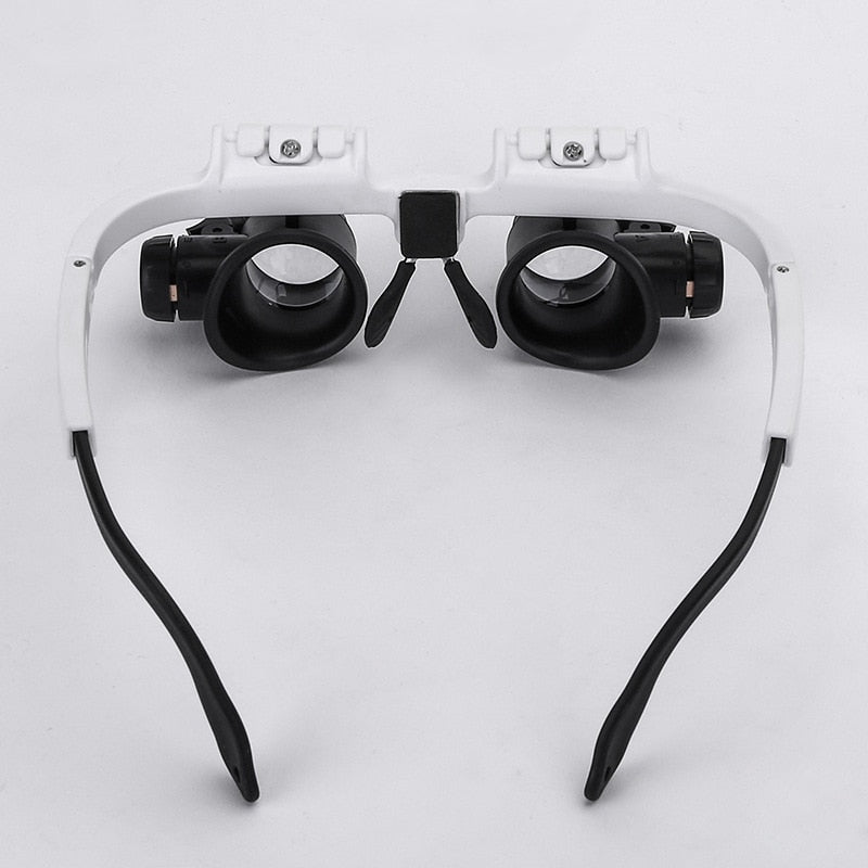 Lunettes de grossissement avec lentilles interchangeables et LED