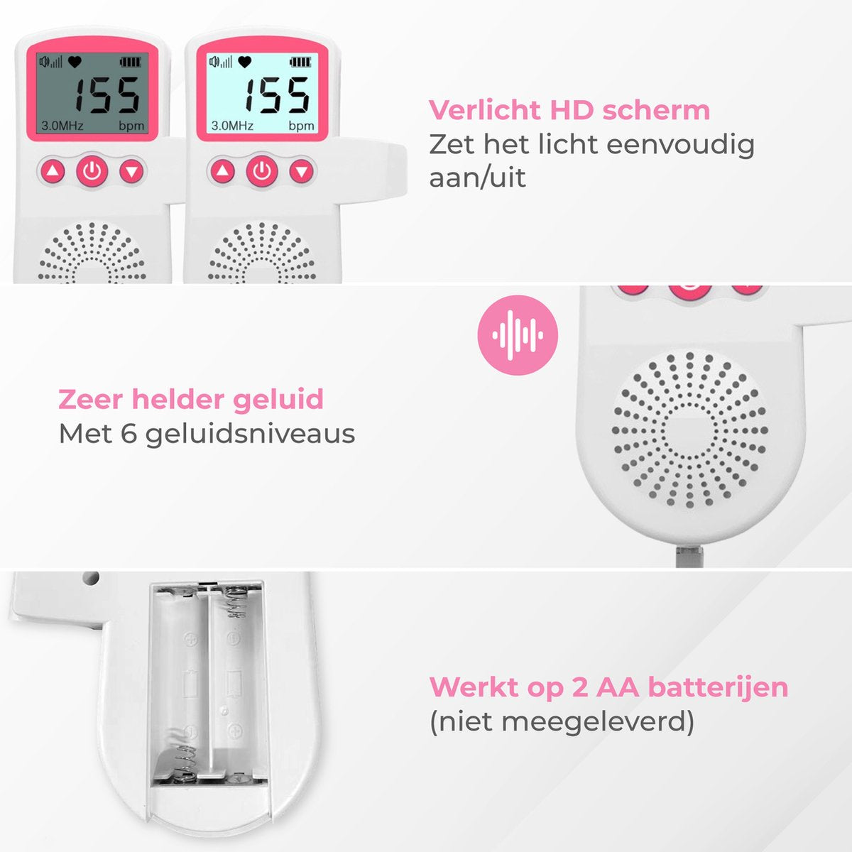 Doppler portable tenu par une main, prêt à l'utilisation
