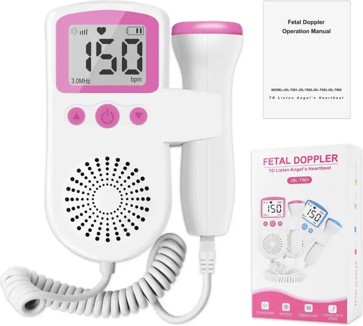 Écran LCD du Doppler affichant des chiffres clairs et précis