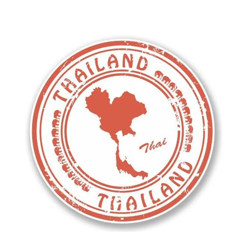 Autocollant rond de 13 cm avec motifs thaïlandais colorés