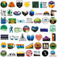 Pack de 100 autocollants colorés pour valise en PVC