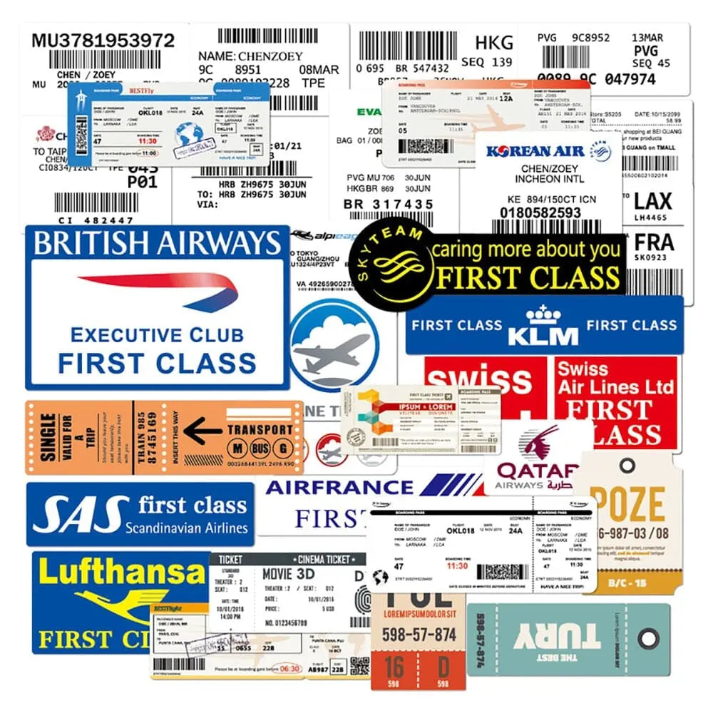 Lot de 30 autocollants de voyage, parfaits pour personnaliser valises