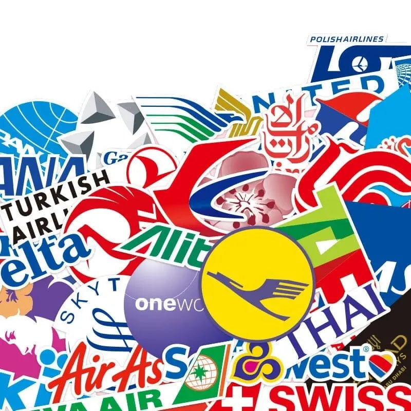 Ensemble de logos aériens sur autocollants en PVC