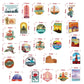 Stickers de voyage en PVC avec motifs divers