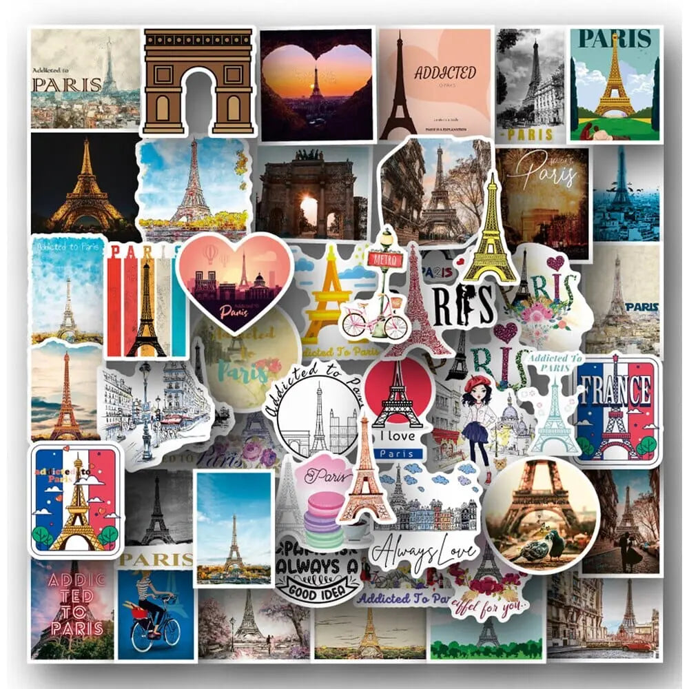 Autocollants en PVC illustrant des symboles de Paris