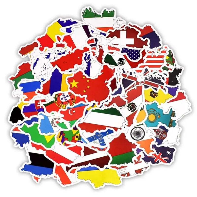 Stickers de pays variés pour personnalisation de valises