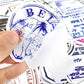 Ensemble de stickers voyage sur fond blanc
