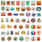 Ensemble de stickers colorés pour valise, motifs variés