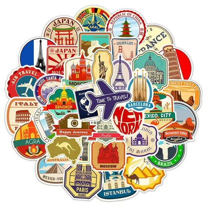 Pack de stickers PVC, idéal pour personnaliser valises