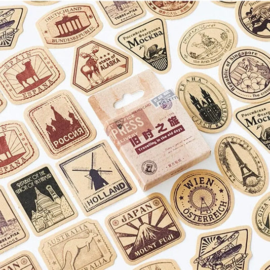 Stickers décoratifs pour valise, ambiance voyageur