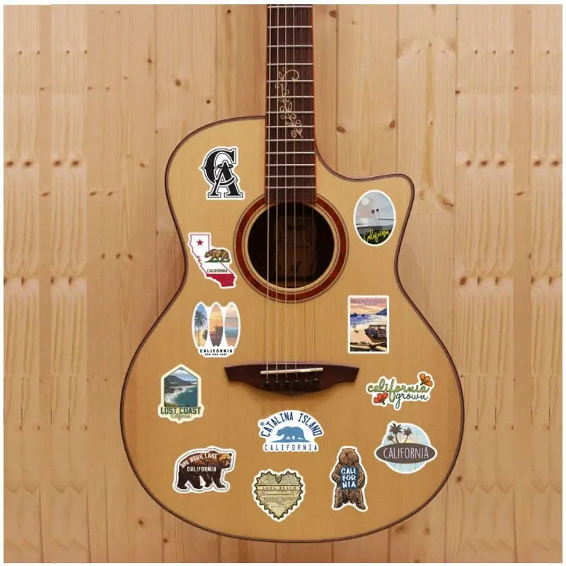Stickers variés avec motifs de la côte californienne