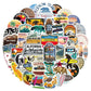 Détails de stickers avec motifs de voyage californien