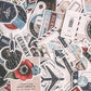 Ensemble de stickers rétro, idéal pour personnalisation de bagages