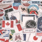 Gros plan sur autocollants rétro, détails colorés et nostalgiques