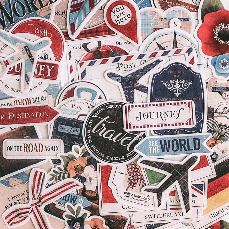 Pack complet de stickers rétro, parfait pour valise unique