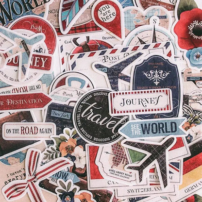 Pack complet de stickers rétro, parfait pour valise unique