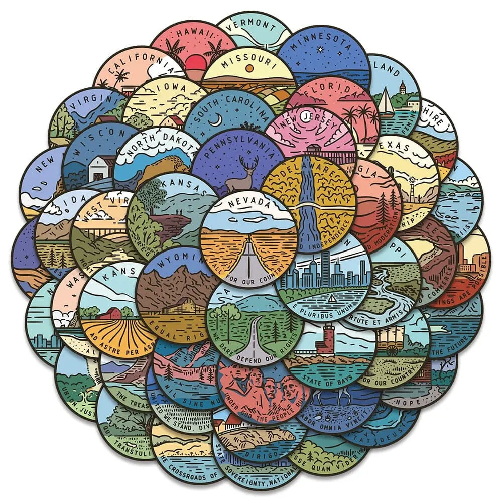 Stickers thème USA, durables et colorés