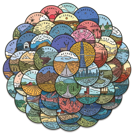 Stickers thème USA, durables et colorés