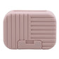 Boîte à savon rose avec rayures, design compact