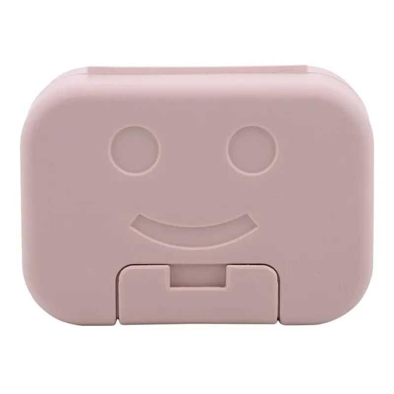 Boîte à savon rose avec motif ludique et joyeux