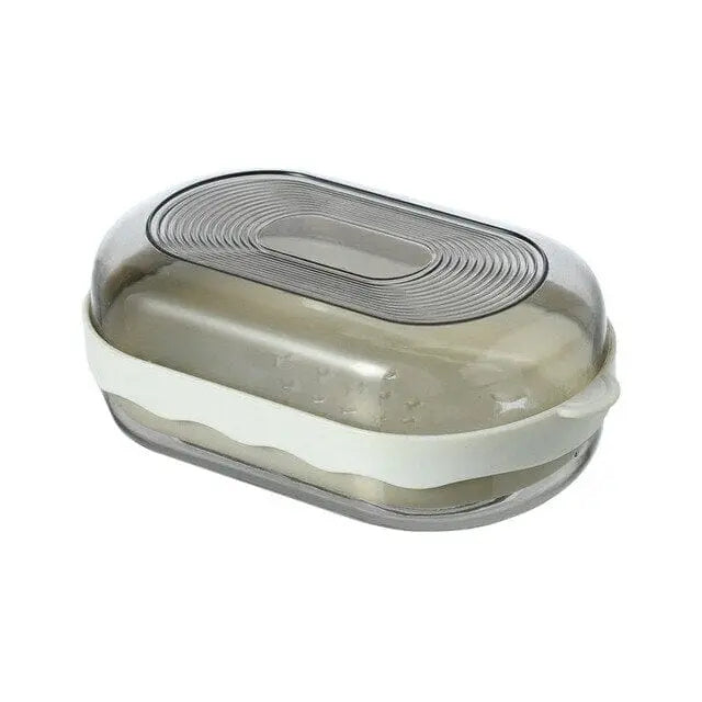 Boîte à savon grise, compacte et facile à transporter