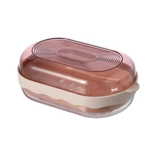 Boîte à savon rouge avec égouttoir amovible exposé