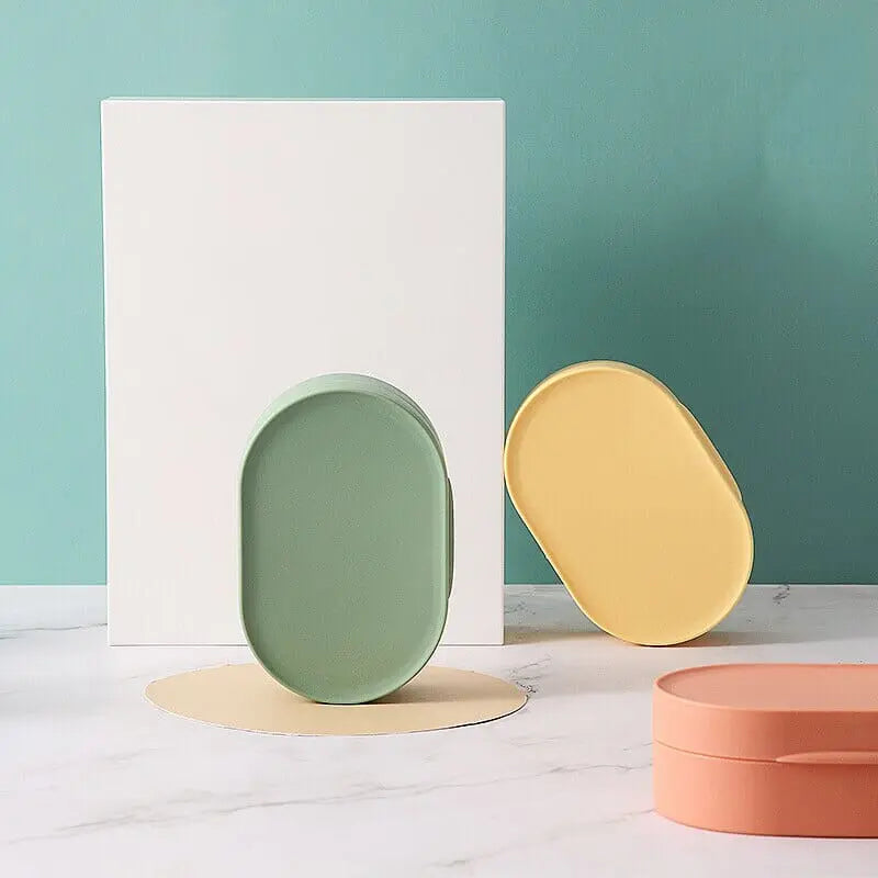Vue de côté d'une boîte à savon compacte et pratique
