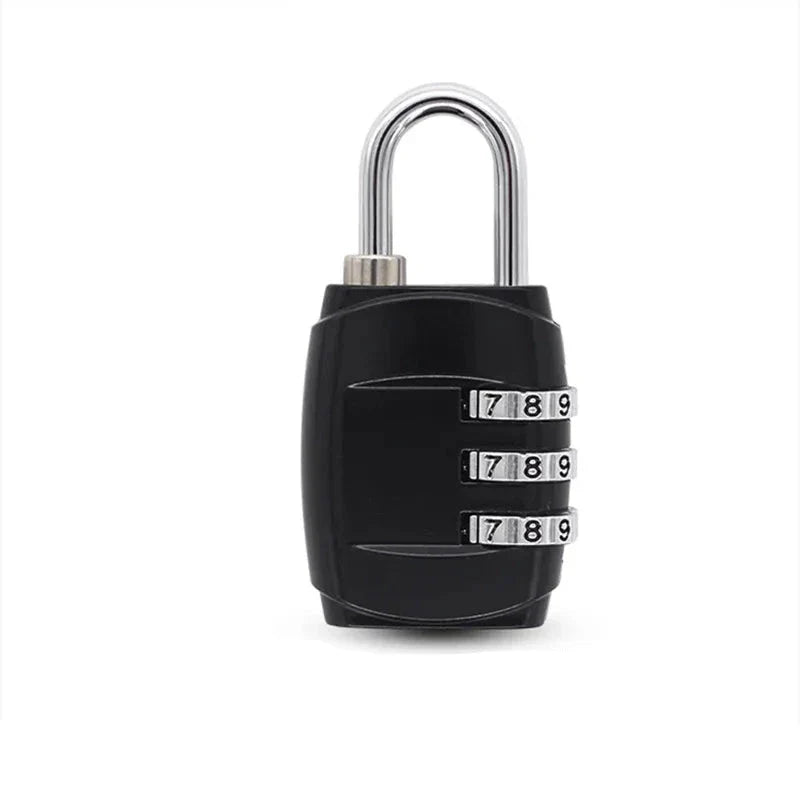 Cadenas noir à code, idéal pour sécuriser une valise
