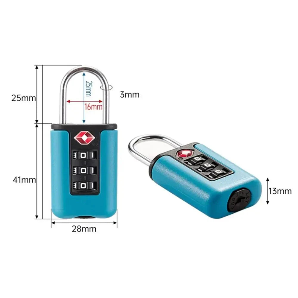 Cadenas TSA avec code visible, couleur rouge
