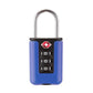 Cadenas TSA bleu marine posé sur une surface