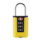 Cadenas TSA jaune sur fond neutre