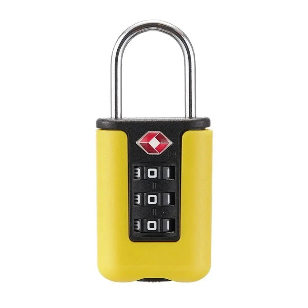 Cadenas TSA jaune sur fond neutre