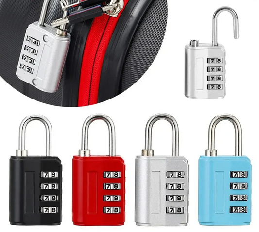 Cadenas à code 4 chiffres sur fond blanc