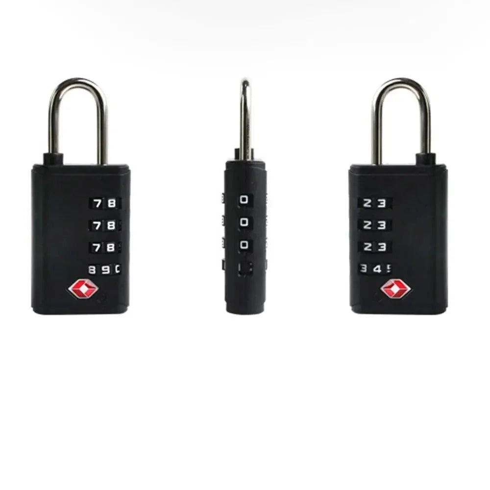 Vue latérale du cadenas TSA montrant le bouton de réinitialisation