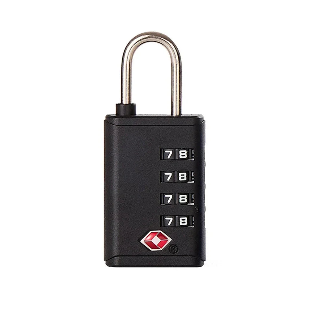 Cadenas TSA noir sur fond blanc