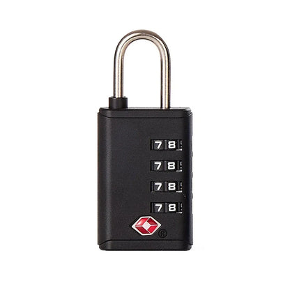 Cadenas TSA noir sur fond blanc