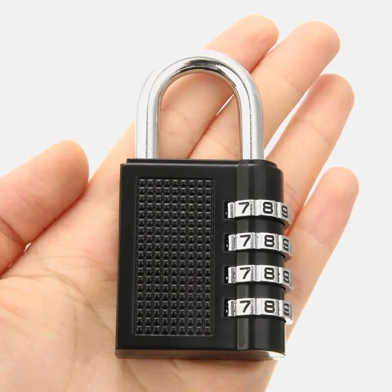 Cadenas à code 4 chiffres en alliage de zinc, vue de face