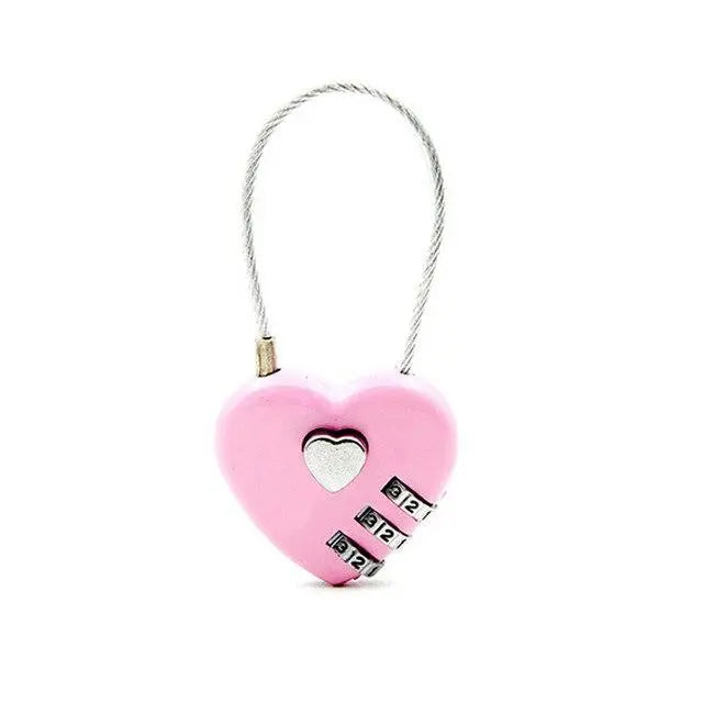 Cadenas rose en forme de cœur pour valise