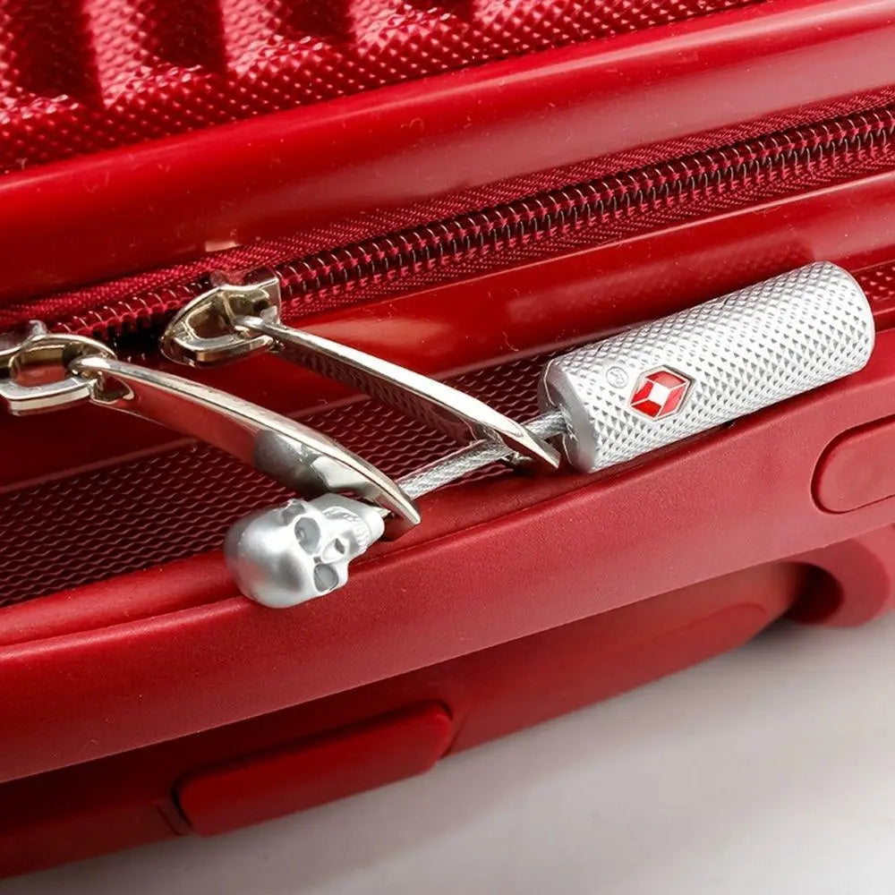 Cadenas TSA tête-de-mort sur fond blanc