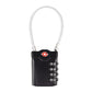 Cadenas TSA noir avec code à quatre chiffres