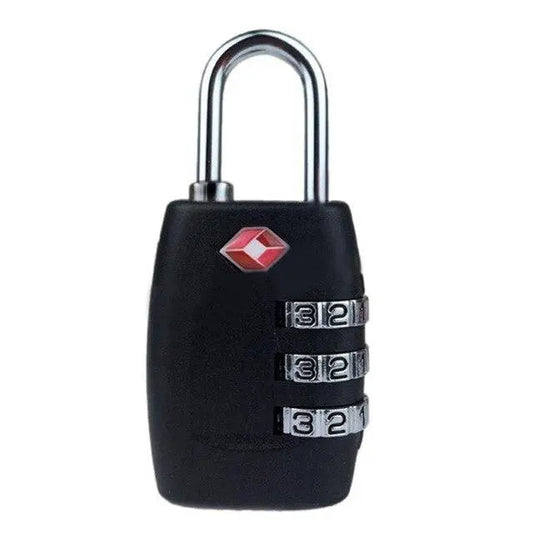 Cadenas noir TSA avec combinaison, vue de face