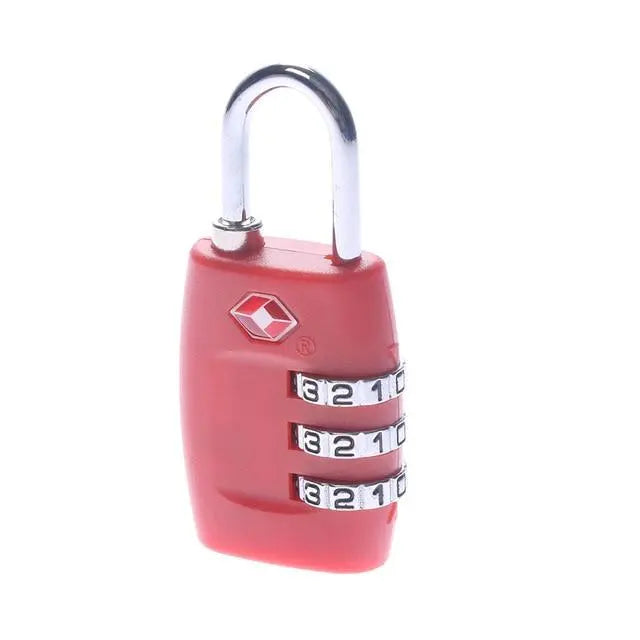 Cadenas TSA rouge pour valise, système à code sécurisé