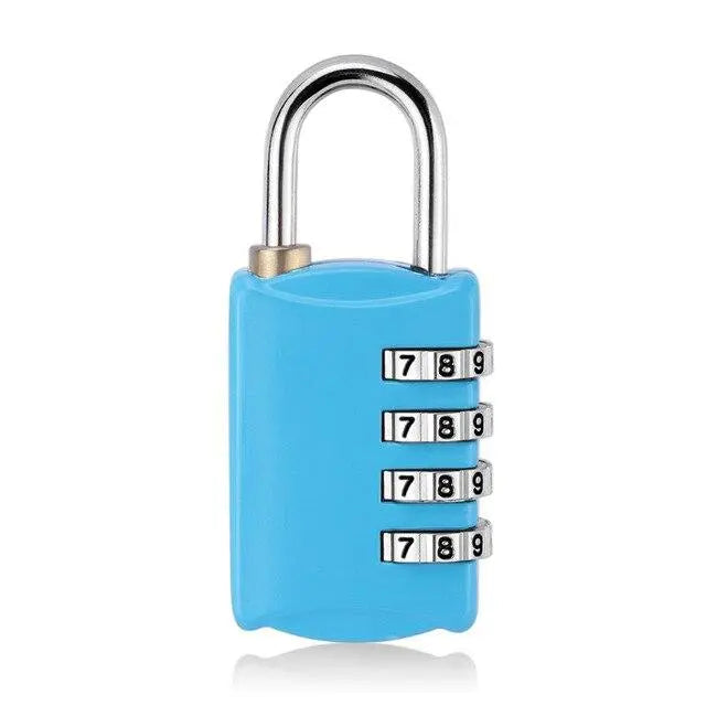 Cadenas bleu ciel à code pour valise, alliage inoxydable