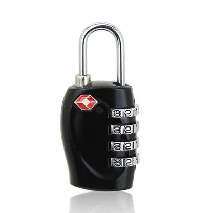 Cadenas noir TSA pour valise, vue de côté