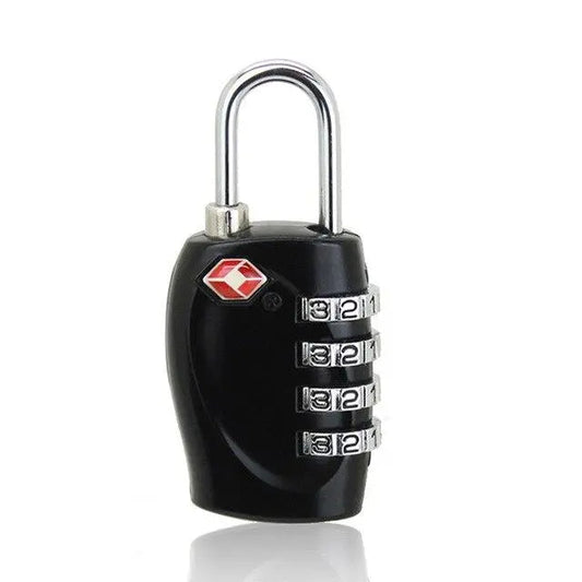 Cadenas noir TSA pour valise, vue de côté