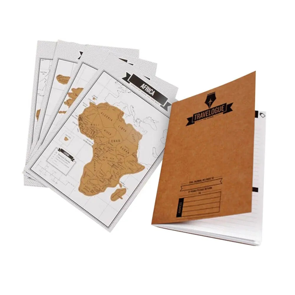 Détail des cartes à gratter représentant les continents