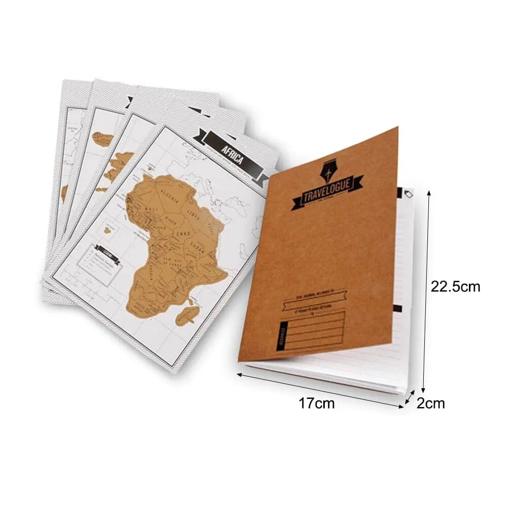 Vue d'ensemble du kit de voyage avec cartes et carnet